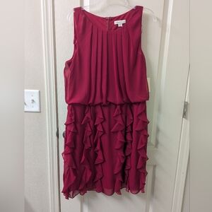 Coldwater Creek Vibrant Red Ruffle Dress